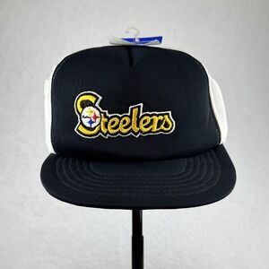 Vintage‎ Pittsburgh Steelers Hat Cap Snap Back Mens Black NFL Football Radio